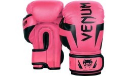 Детские боксёрские перчатки Venum Elite Kids Exclusive, флуоресцентно-розовые