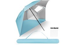 NC17114 BEACH UMBRELLA/WINDSCREEN 2IN1 XXL 240 CM BLUE NILS