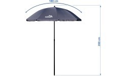 Folding Umbrella Cattara Terst 180cm - Gray