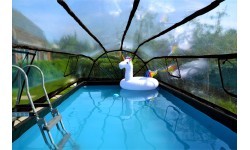 EXIT Black Leather pool 540x250x100cm with sand filter pump and dome - black
