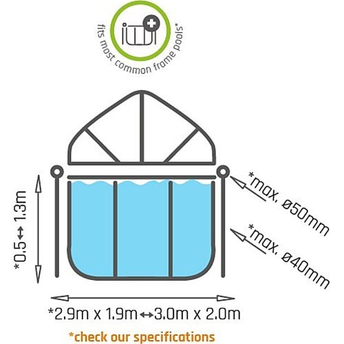 Тент для бассейна EXIT 300x200 см - прямоугольный