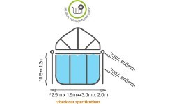 Тент для бассейна EXIT 300x200 см - прямоугольный