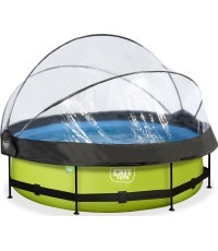 Бассейн EXIT Lime ø300x76см с навесом и фильтром с насосом - зеленый