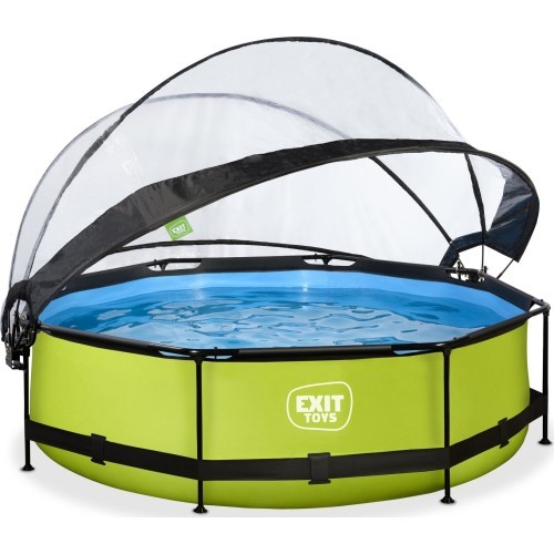 Бассейн EXIT Lime ø300x76см с навесом и фильтром с насосом - зеленый