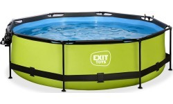 Бассейн EXIT Lime ø300x76см с навесом и фильтром с насосом - зеленый