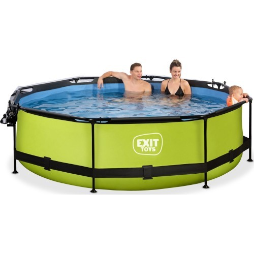 Бассейн EXIT Lime ø300x76см с навесом и фильтром с насосом - зеленый