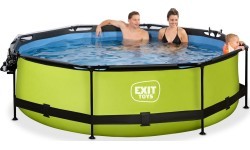 Бассейн EXIT Lime ø300x76см с навесом и фильтром с насосом - зеленый