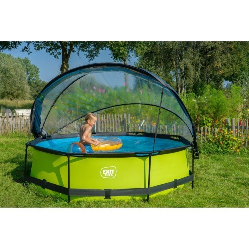 Baseins EXIT Lime ø300x76cm ar jumtiņu un filtru ar sūkni - zaļš
