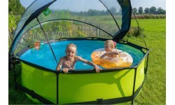 Бассейн EXIT Lime ø300x76см с навесом и фильтром с насосом - зеленый