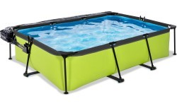 Бассейн EXIT Lime 300x200x65 см с куполом и фильтр-насосом, зелёный