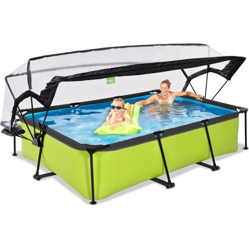 EXIT Lime pool 300x200x65cm with dome and filter pump - green