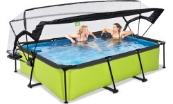 Бассейн EXIT Lime 300x200x65 см с куполом и фильтр-насосом, зелёный