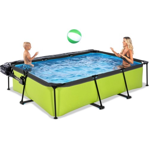 EXIT Lime pool 300x200x65cm with dome and filter pump - green