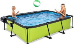 Бассейн EXIT Lime 300x200x65 см с куполом и фильтр-насосом, зелёный