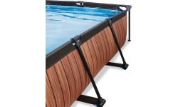 EXIT Wood pool 300x200x65cm with dome and filter pump - brown