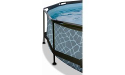 Baseins EXIT Stone ø300 x 76 cm ar jumtiņu un sūkni ar filtru