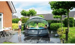 Baseins EXIT Stone ø300 x 76 cm ar jumtiņu un sūkni ar filtru