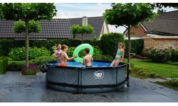 Baseins EXIT Stone ø300 x 76 cm ar jumtiņu un sūkni ar filtru