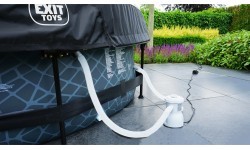 Baseins EXIT Stone ø300 x 76 cm ar jumtiņu un sūkni ar filtru