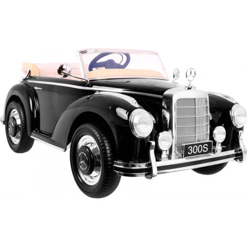 Elektromobilis Mercedes Benz 300S RETRO, melns lakots
