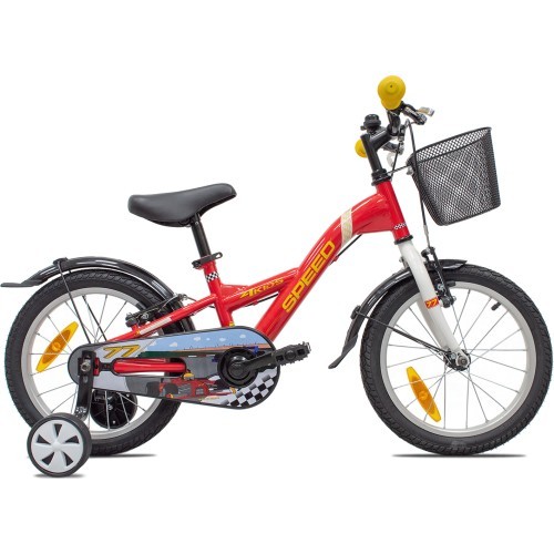 Bērnu velosipēds 4KIDS Speed 16", 1 ātrums, izmērs 9,5" (24 cm), sarkans