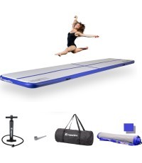 Надувной гимнастический мат inSPORTline Airstunt 500 x 100 x 10 см, белый, с ручным насосом