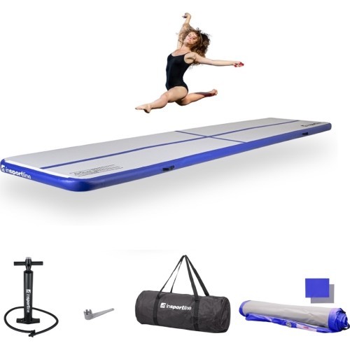 Inflatable Exercise Mat inSPORTline Airstunt 500 x 100 x 10 cm White w/ Hand Pump