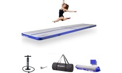 Надувной гимнастический мат inSPORTline Airstunt 500 x 100 x 10 см, белый, с ручным насосом