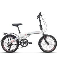 UMIT Folding 20" salokāms velosipēds, 6 ātrumi (balts)