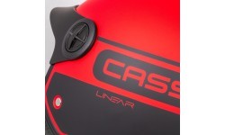 Motocikla ķivere Cassida Handy Plus Linear Pearl matēta sarkana/melna
