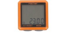 FISCHER Trend bicycle computer, 13 functions, wired, with battery (orange)