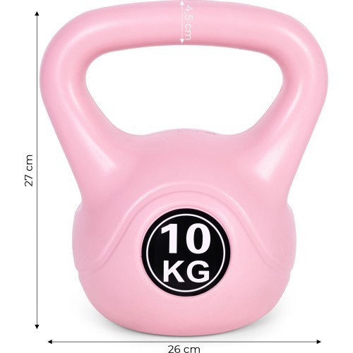 Kettlebell kettle 10kg vingrinājumu hantele bumba fitnesa svars rozā ModernHome