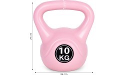 Kettlebell kettle 10kg vingrinājumu hantele bumba fitnesa svars rozā ModernHome