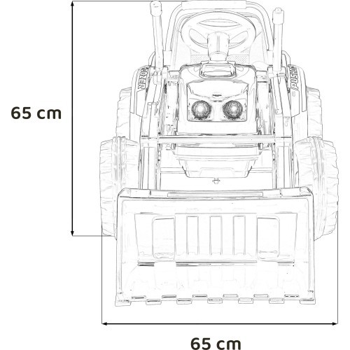Bērnu elektromobilis ekskavators-traktors, sarkans