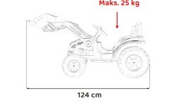 Bērnu elektromobilis ekskavators-traktors, sarkans