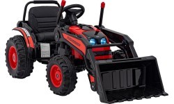 Bērnu elektromobilis ekskavators-traktors, sarkans