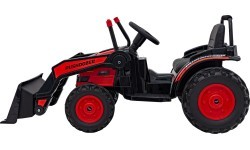 Bērnu elektromobilis ekskavators-traktors, sarkans
