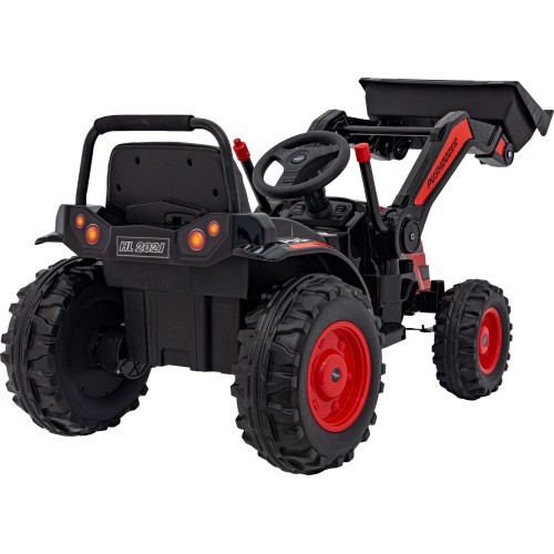 Bērnu elektromobilis ekskavators-traktors, sarkans