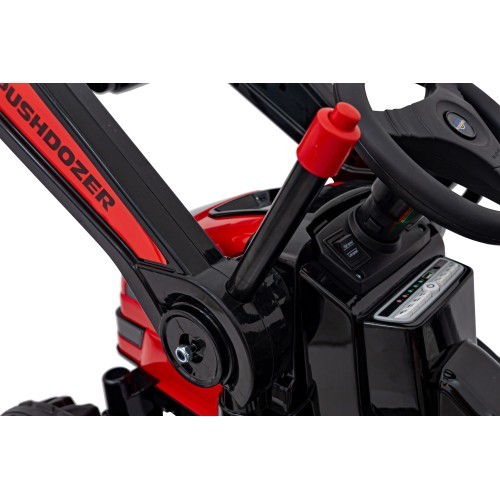 Bērnu elektromobilis ekskavators-traktors, sarkans