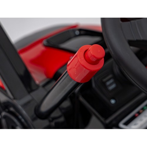 Bērnu elektromobilis ekskavators-traktors, sarkans