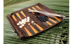 Кожаные дорожные нарды Roll & Play