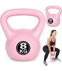 Kettlebell kettle 8kg vingrinājumu hantele bumba fitnesa svars rozā ModernHome