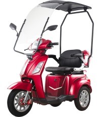 Трехколесный электрический самокат inSPORTline Zorica с крышей - Red