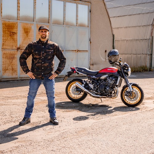 Men’s Motorcycle Jeans BOS Micas - Acid Black