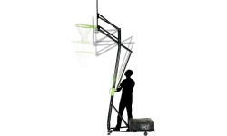 EXIT Galaxy mobilais basketbola statīvs ar dunk stīpu, taisnstūra polikarbonāts