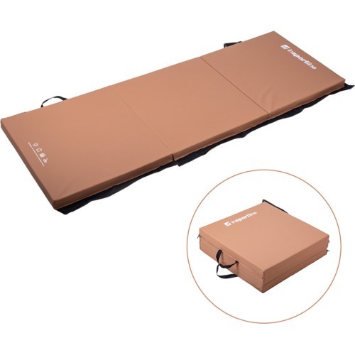 Folding Gymnastics Mat inSPORTline Trifold 180 x 60 x 5 cm - Brown
