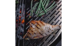 Kamado Joe stainless steel roasting pan for fish and vegetables Big Joe
