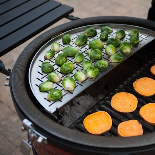 Kamado Joe stainless steel roasting pan for fish and vegetables Big Joe