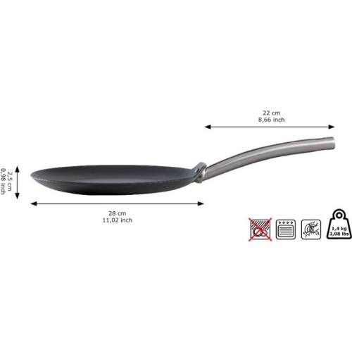 Skottsberg Crepe 28cm Oglekļa tērauda krepu panna