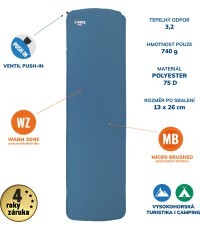 Self-Inflating Mat Yate Hiker, 25 mm - Blue/Grey